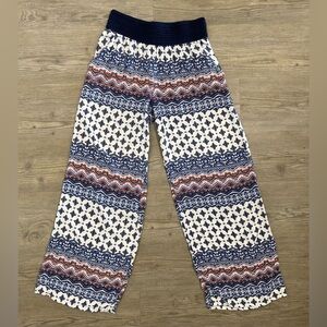 Joe B Navy Mixed Pattern Palazzo Pants Large